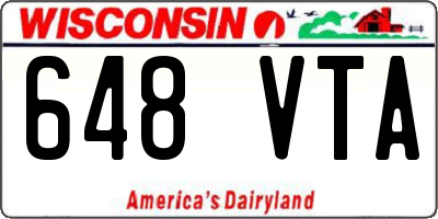 WI license plate 648VTA