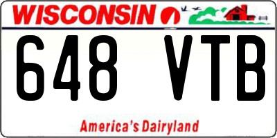 WI license plate 648VTB