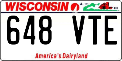 WI license plate 648VTE