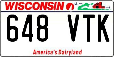 WI license plate 648VTK