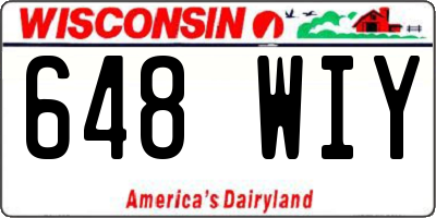 WI license plate 648WIY