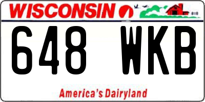WI license plate 648WKB