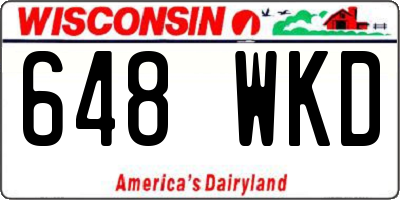 WI license plate 648WKD
