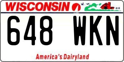 WI license plate 648WKN