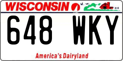 WI license plate 648WKY