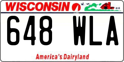 WI license plate 648WLA