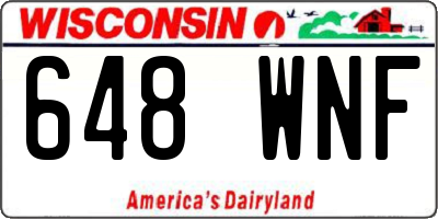WI license plate 648WNF