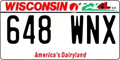 WI license plate 648WNX