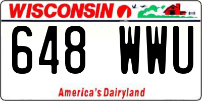 WI license plate 648WWU