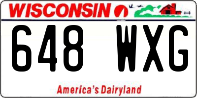 WI license plate 648WXG