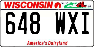 WI license plate 648WXI