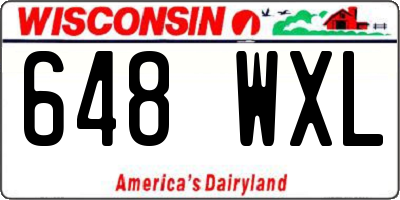 WI license plate 648WXL