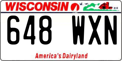 WI license plate 648WXN