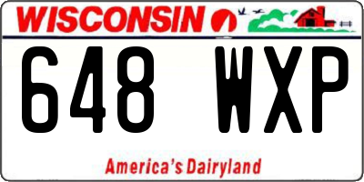 WI license plate 648WXP