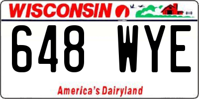 WI license plate 648WYE