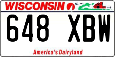WI license plate 648XBW