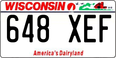 WI license plate 648XEF