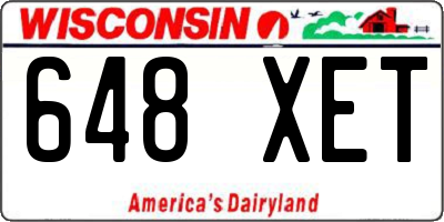 WI license plate 648XET