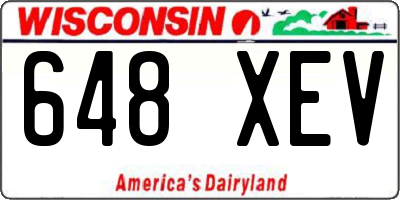 WI license plate 648XEV