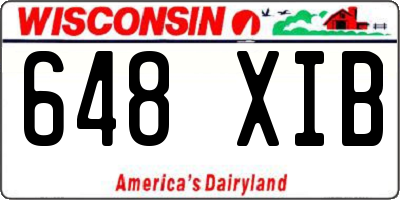 WI license plate 648XIB