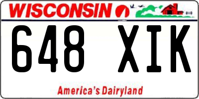 WI license plate 648XIK