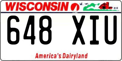 WI license plate 648XIU