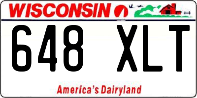WI license plate 648XLT