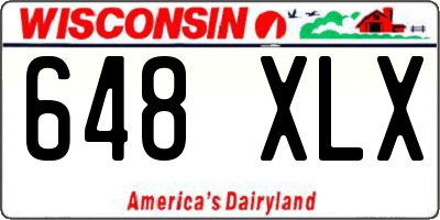 WI license plate 648XLX