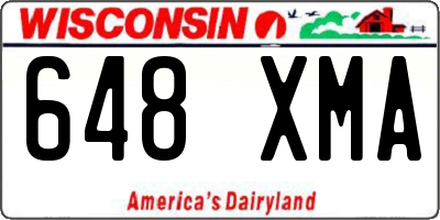 WI license plate 648XMA