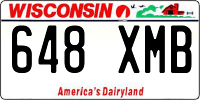 WI license plate 648XMB