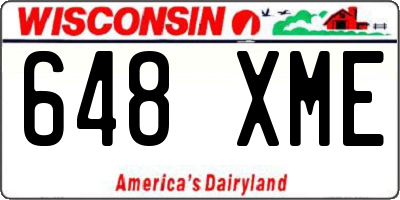 WI license plate 648XME