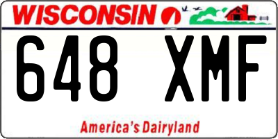 WI license plate 648XMF