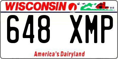 WI license plate 648XMP