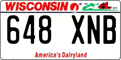 WI license plate 648XNB