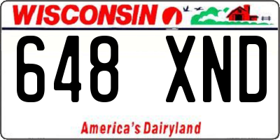 WI license plate 648XND
