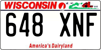 WI license plate 648XNF