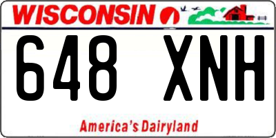 WI license plate 648XNH