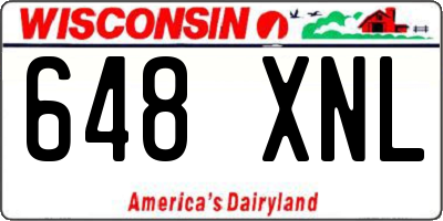 WI license plate 648XNL