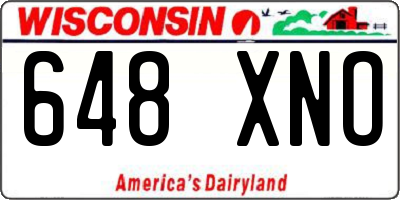 WI license plate 648XNO