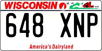 WI license plate 648XNP