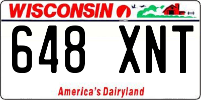 WI license plate 648XNT