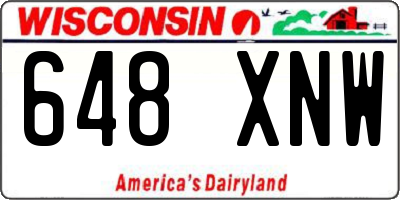 WI license plate 648XNW