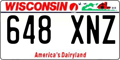 WI license plate 648XNZ