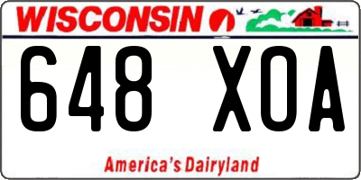 WI license plate 648XOA