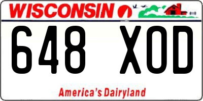 WI license plate 648XOD