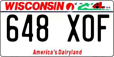 WI license plate 648XOF