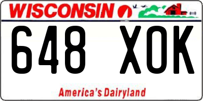 WI license plate 648XOK