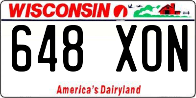 WI license plate 648XON