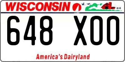 WI license plate 648XOO