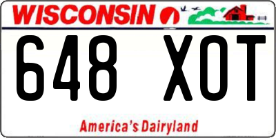 WI license plate 648XOT